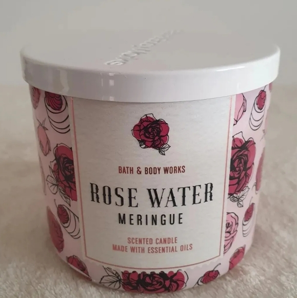 Bath & Body Works Other Bath Body Works Rose Water Meringue 3 Wick